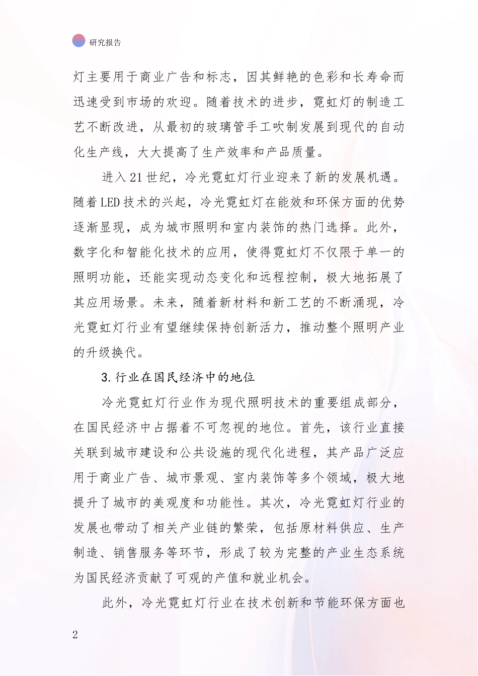 2024-2025年冷光霓虹灯项目发展情况分析及未来趋势综合研究_第2页