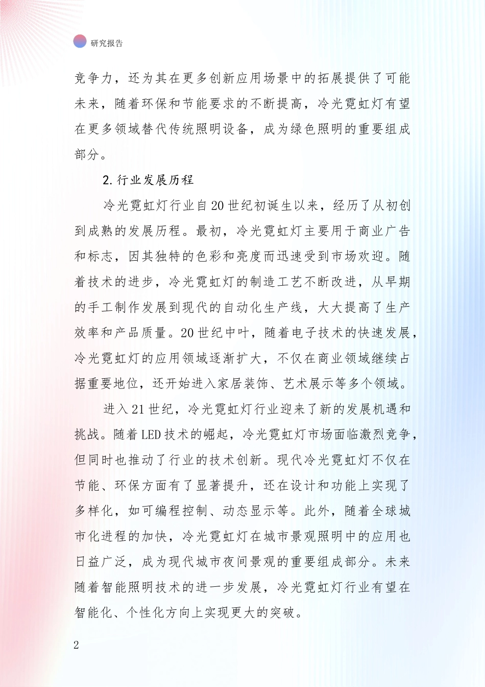 2024-2025年冷光霓虹灯项目市场前景发展趋势全面分析_第2页