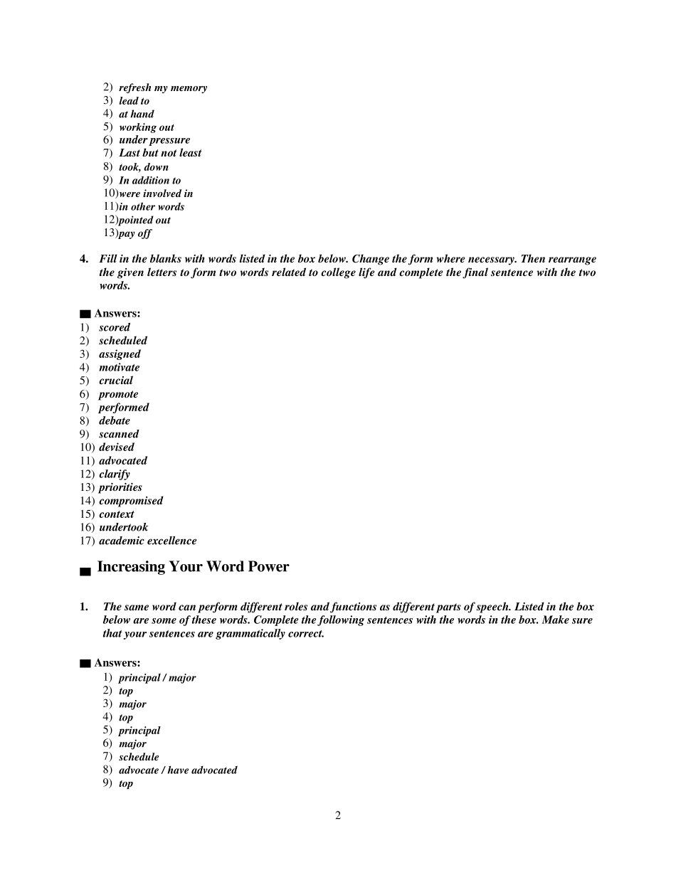 新世纪大学英语综合教程1_课后答案_第二版__秦秀白_Unit_1_KeytoSomeExercises_U1_第2页