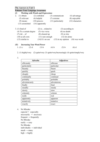 新世纪大学英语综合教程1课后答案