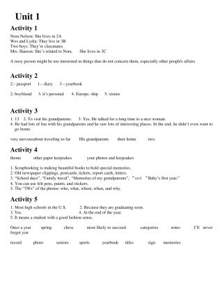 新世纪大学英语视听说2(第三版)听力部分答案