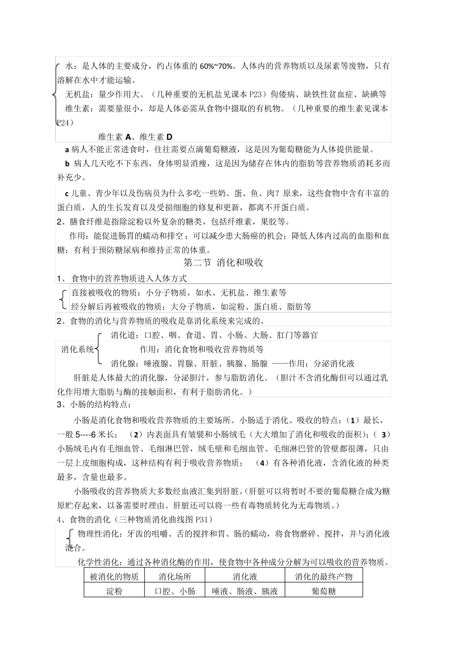 新人教版七年级下册生物每课知识点总结_第3页