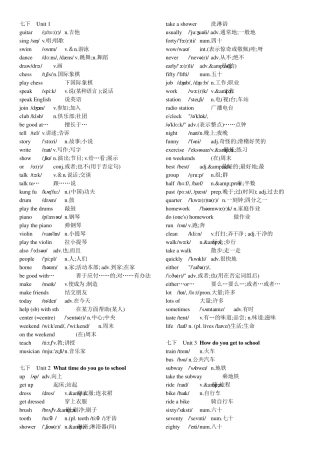 新人教版七年级下册英语单词表(含音标全册)