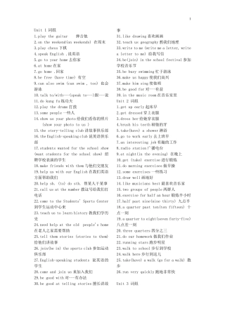 新人教版七年级英语下册短语总结