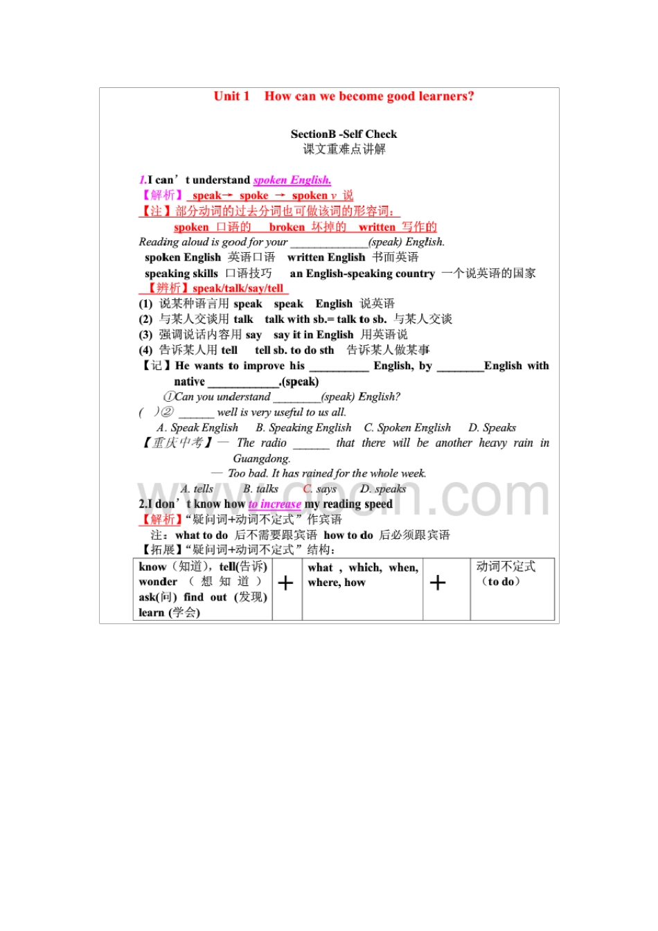 新人教版九年级英语unit1知识点总结_第1页