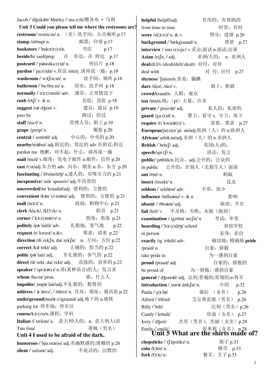 新人教版九年级英语全册各单元单词表(含音标)_第2页