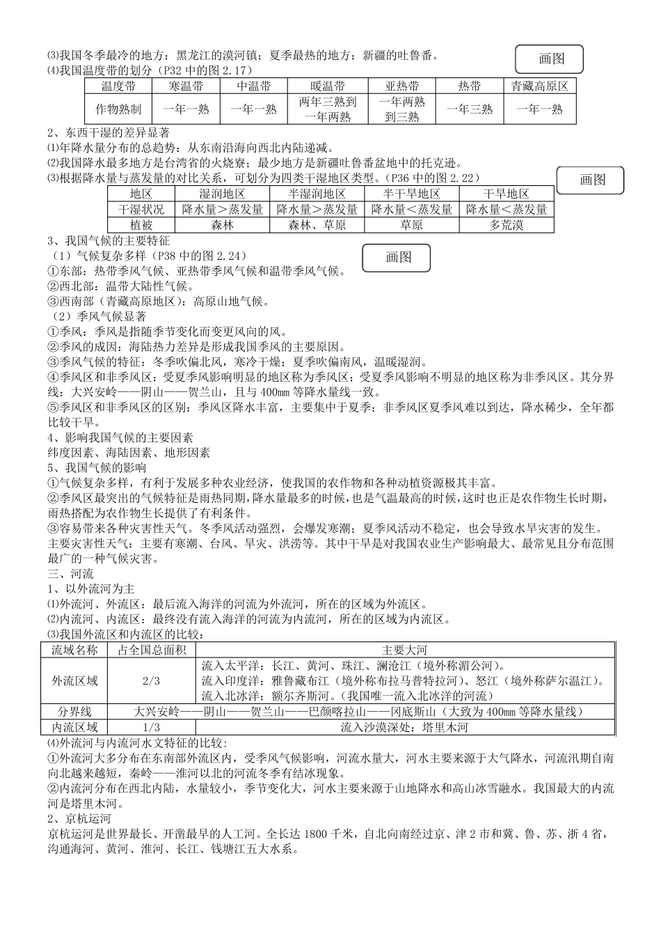 新人教版八年级地理上册复习资料(2016年)_第3页
