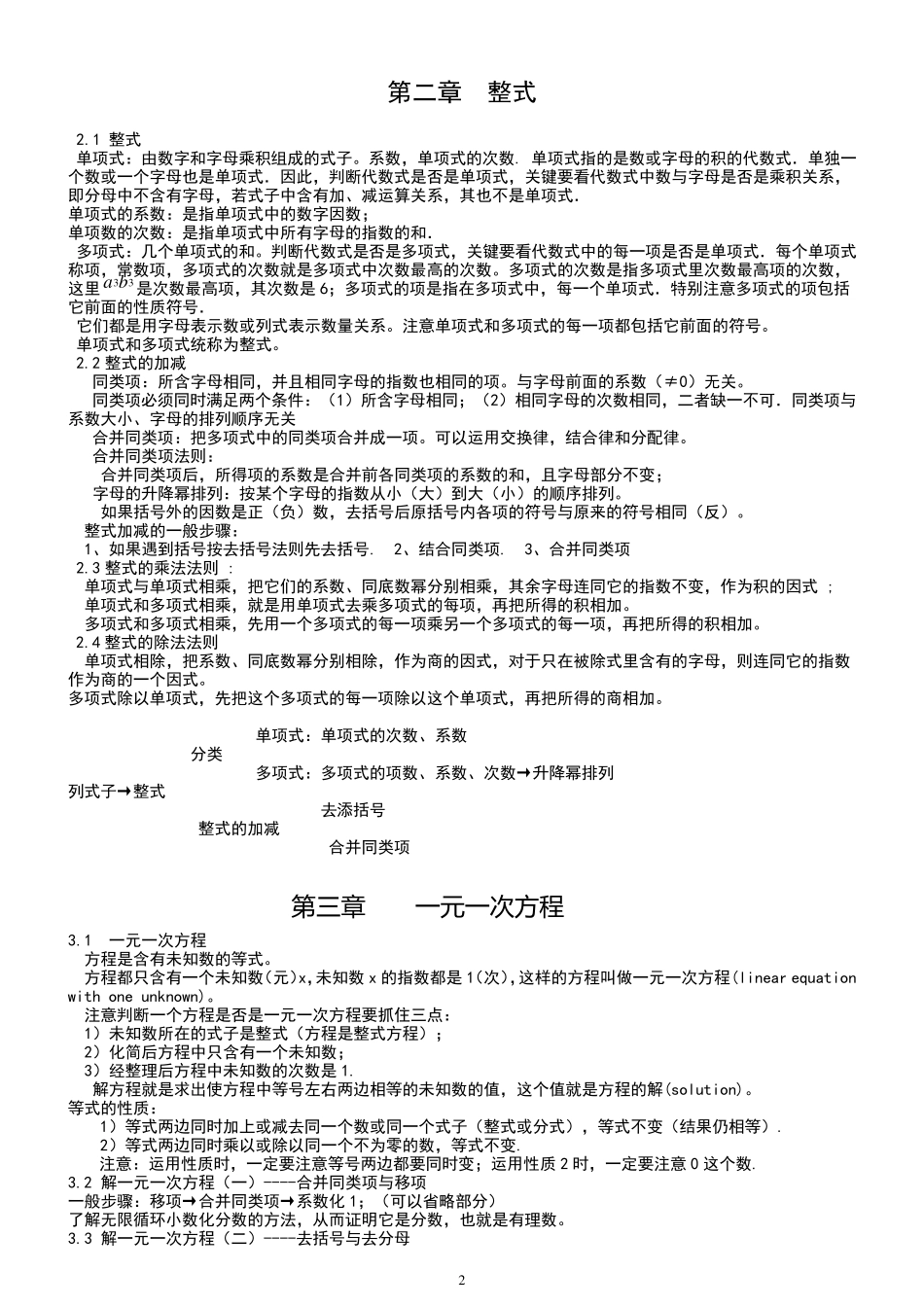 新人教版初中数学总复习提纲_第2页