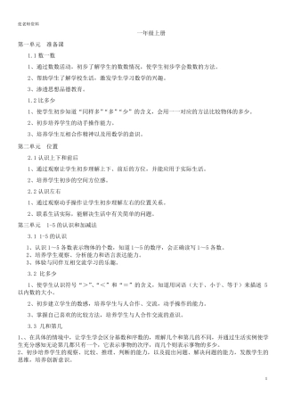 新人教版小学数学一到六年级各年级知识点汇总