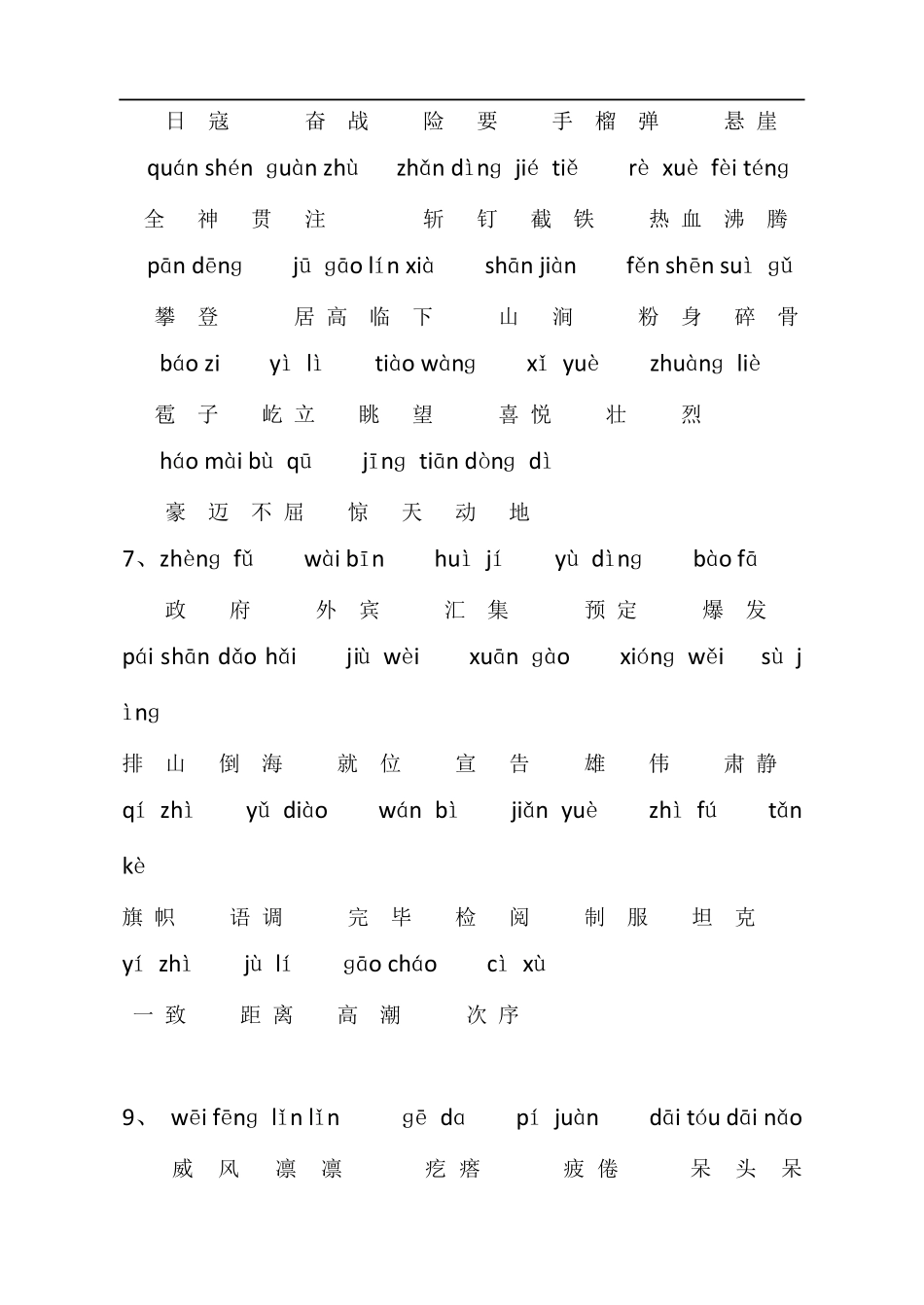新人教版部编版六年级语文上册词语表_第2页