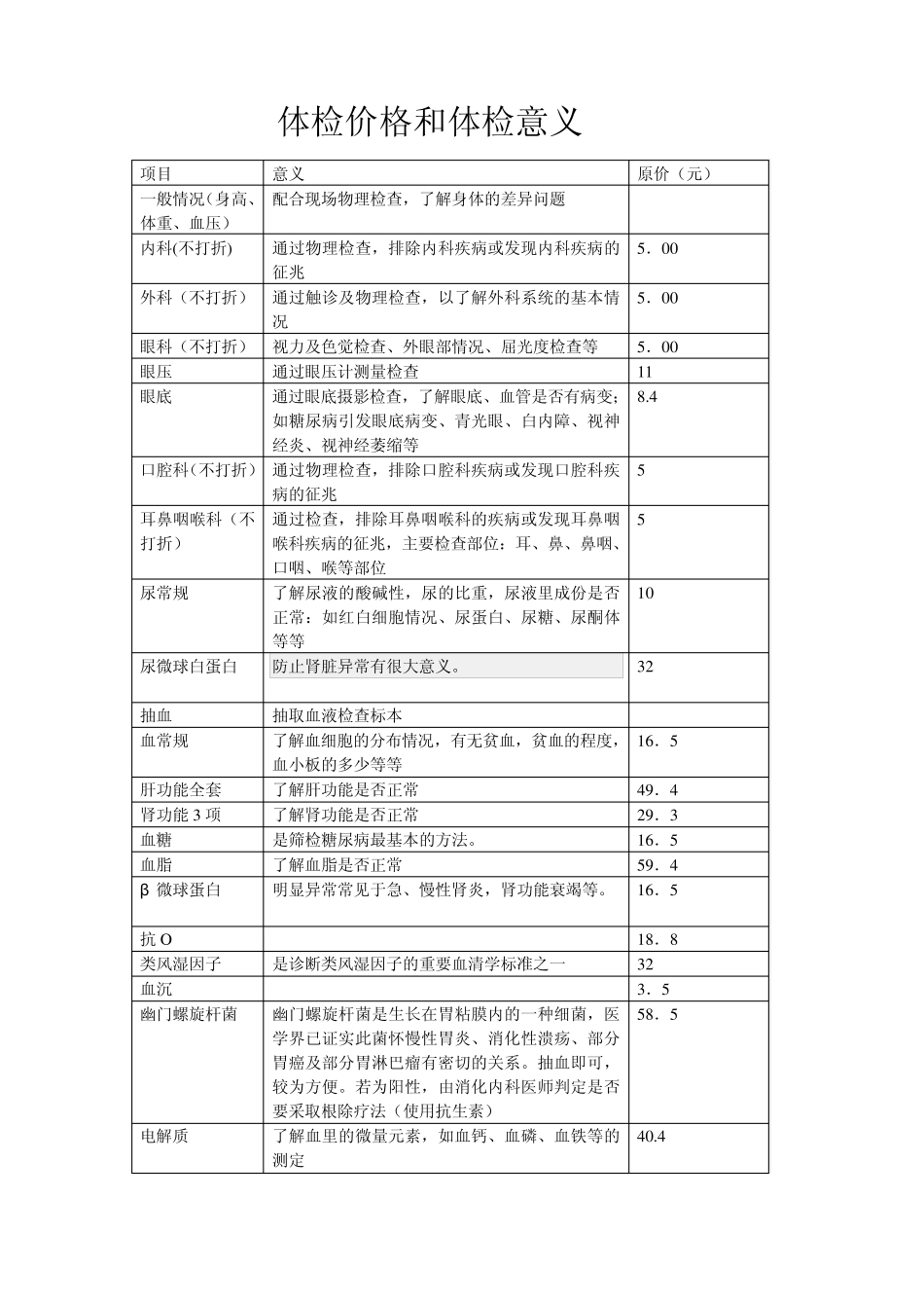 新体检项目及意义_第1页