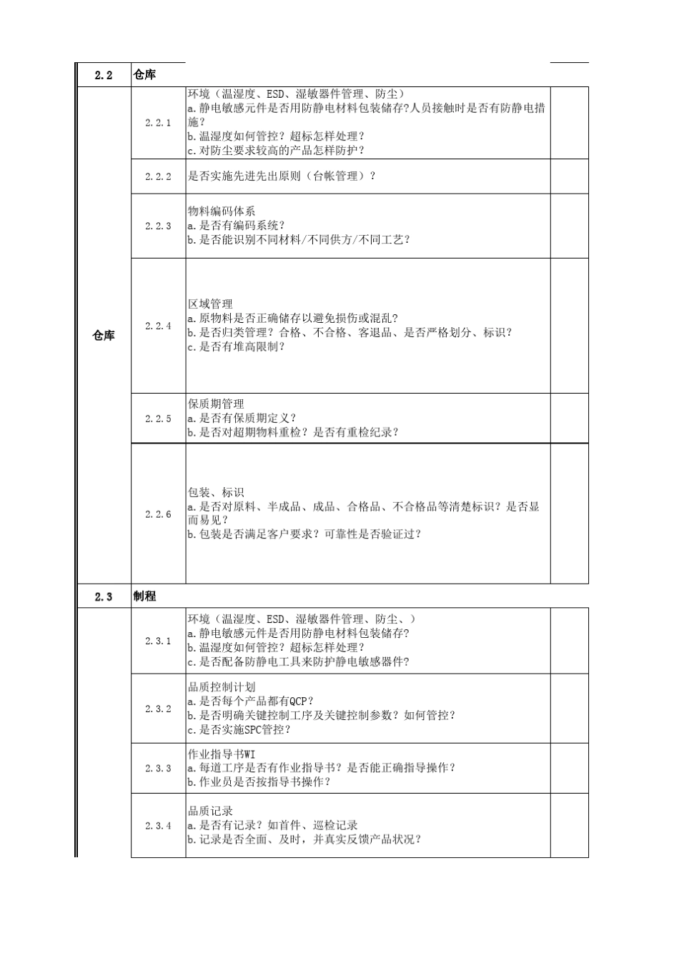 新供应商QSAQPA审核checklist及审核报告_第3页