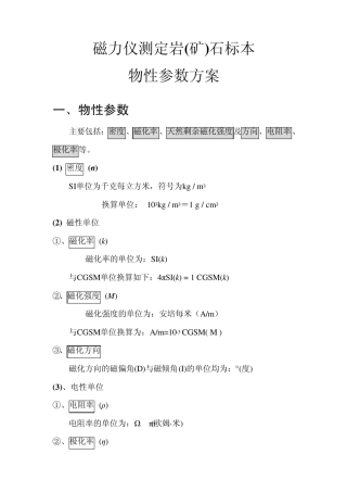 测定岩石标本物性参数
