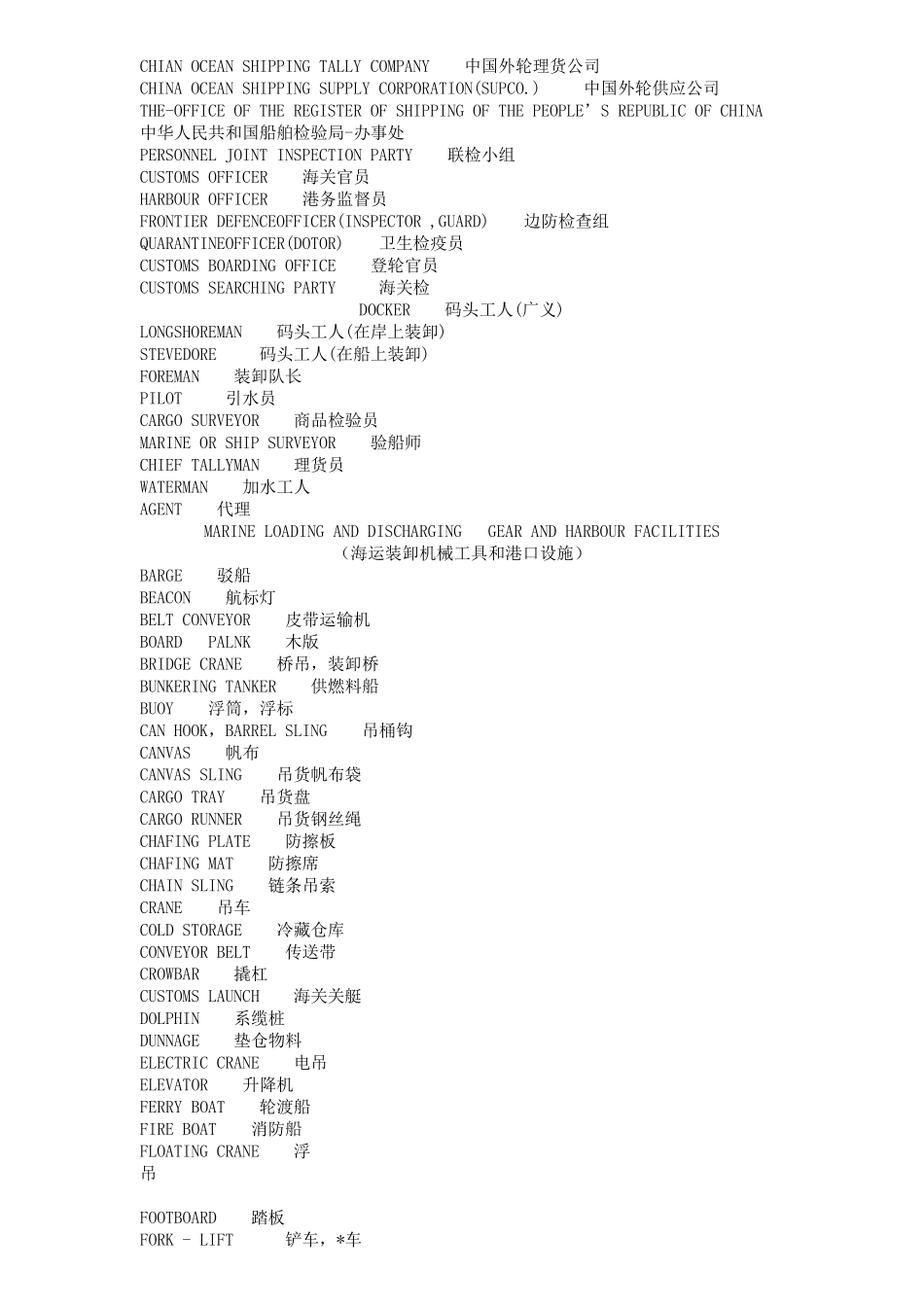 海运专有名词中英文对照表_第2页
