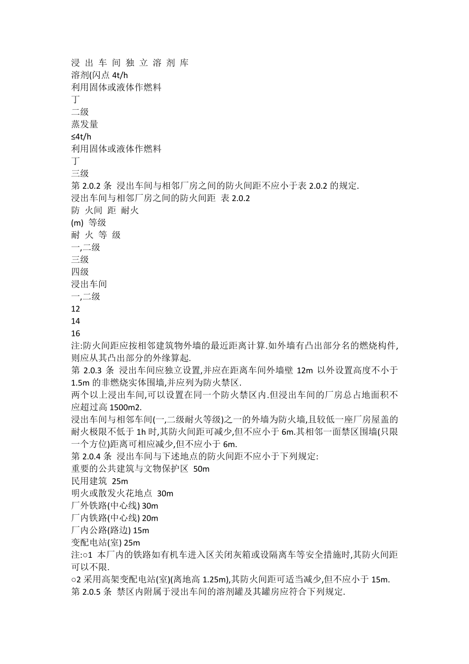 浸出制油工厂防火安全规范_第2页