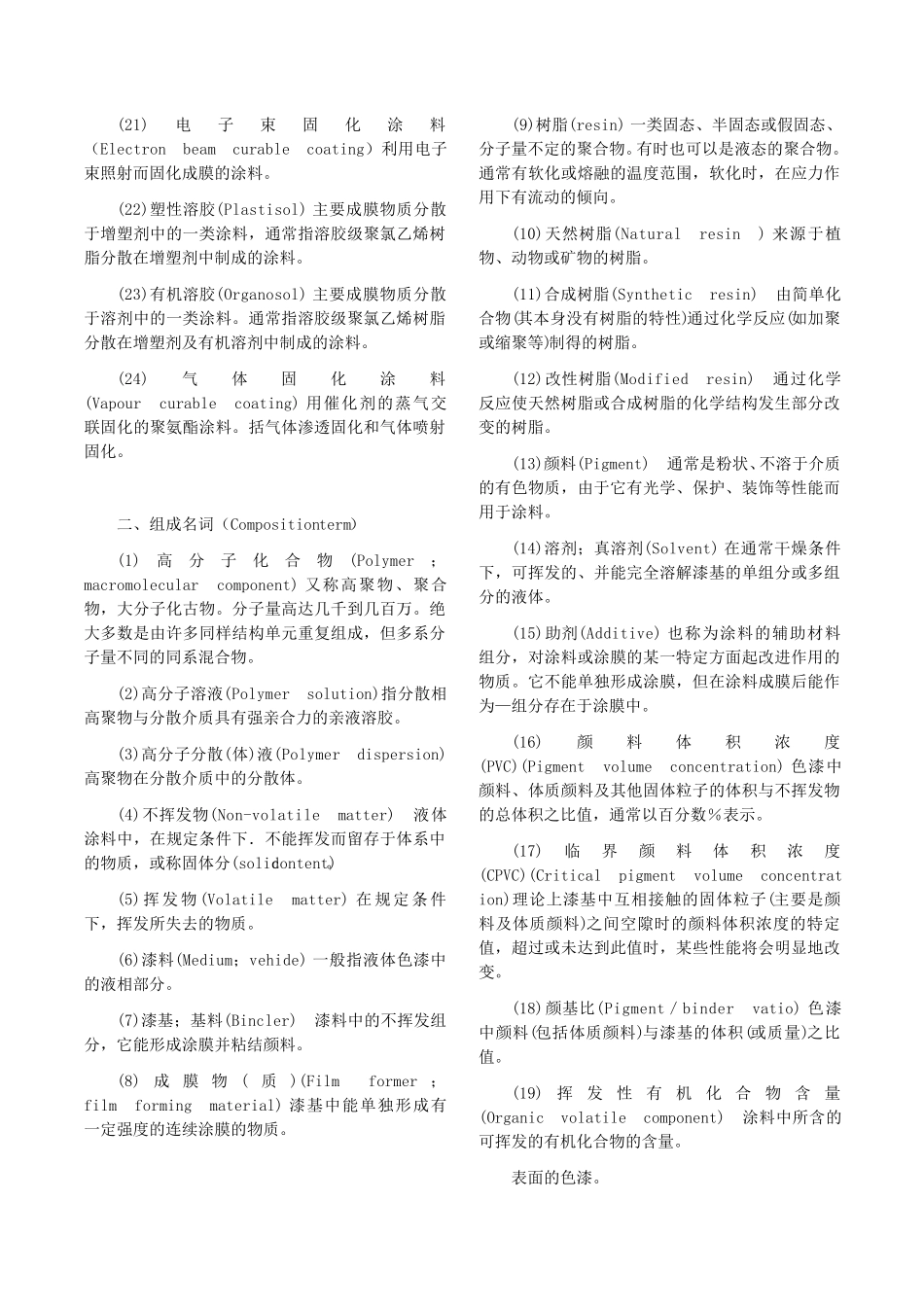 涂料专业术语中英文对照_第2页