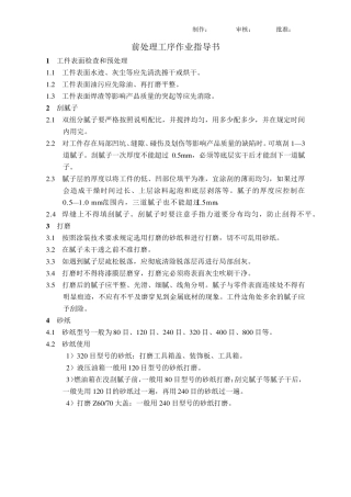 涂装喷漆及前处理作业指导书