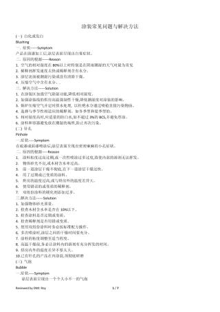 涂装常见问题与解决方法