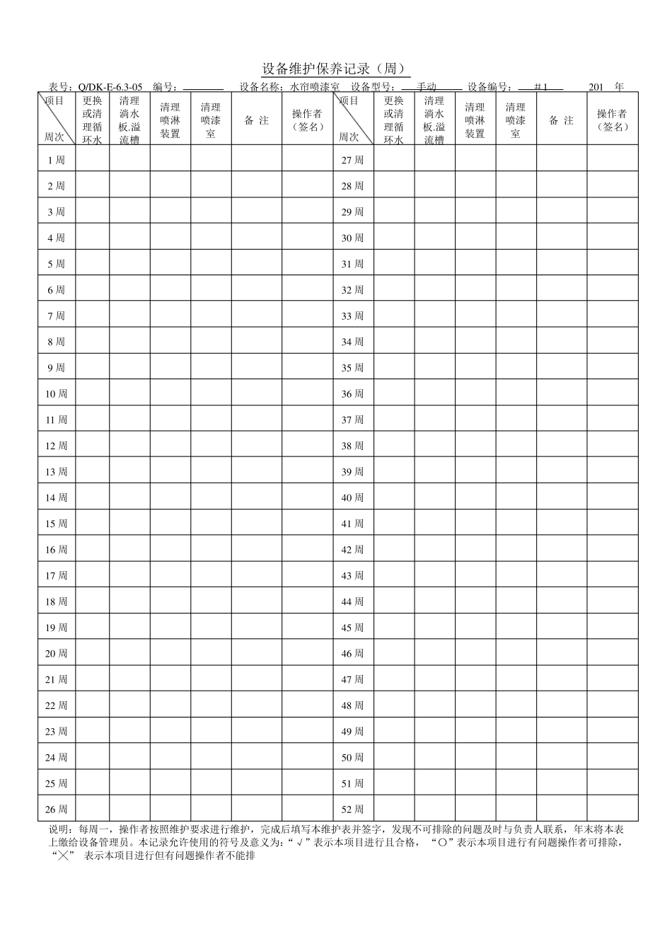 涂装设备维护保养计划及记录_第2页