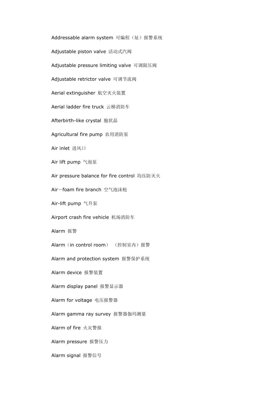 消防专业英语词汇表_第2页