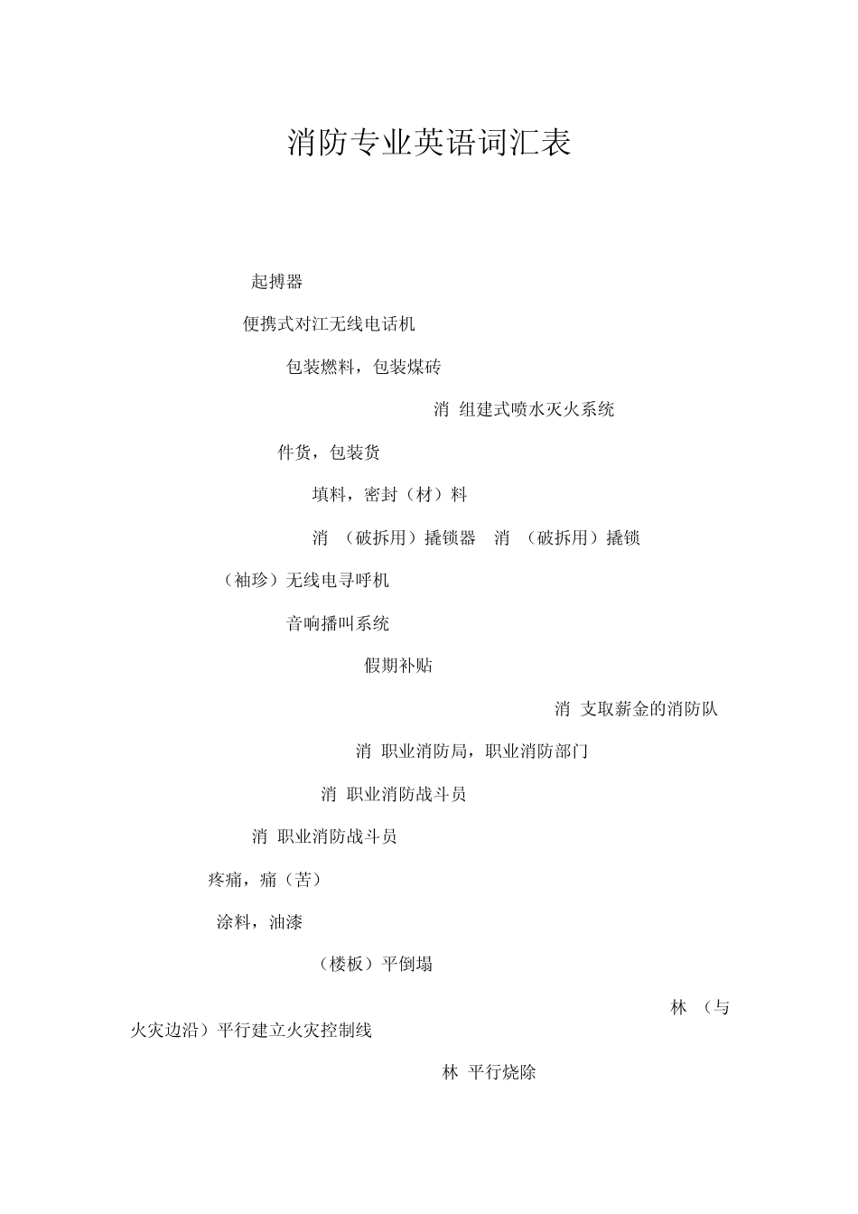 消防专业词汇_第1页
