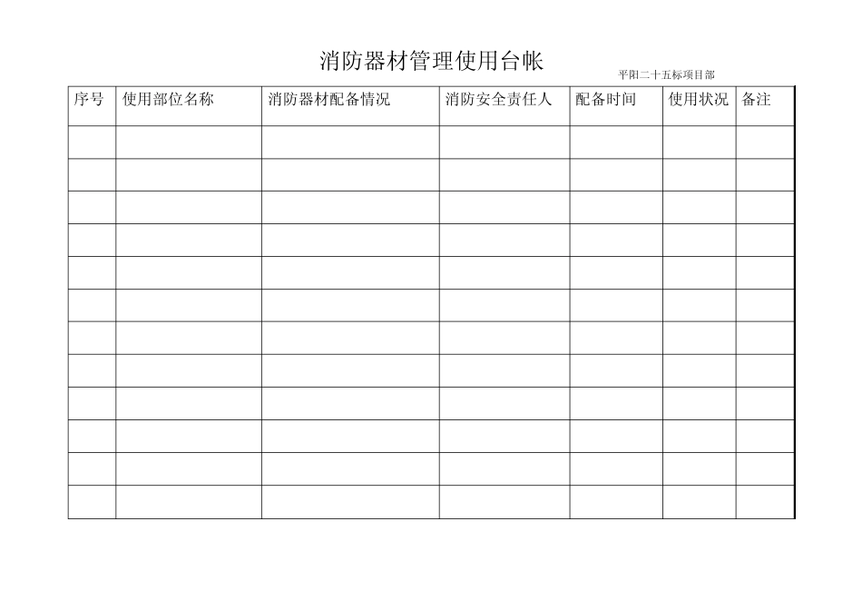 消防器材管理使用台帐_第1页