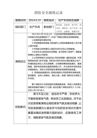 消防培训及消防演练记录