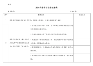 消防安全专项检查记录表
