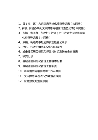 消防安全网格化管理表格样式
