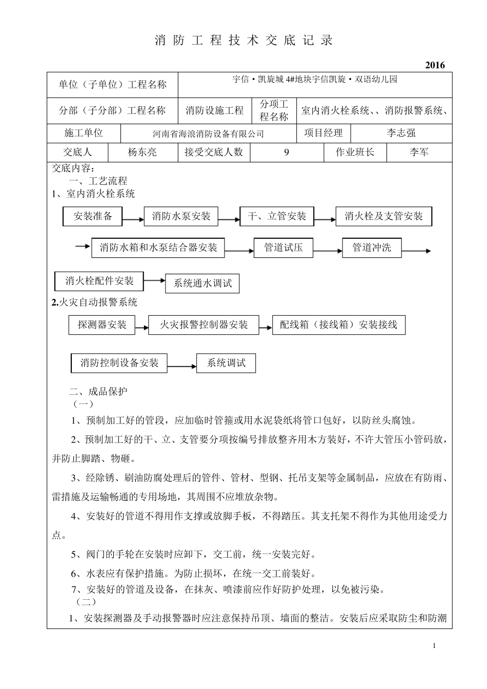 消防工程技术交底记录._第1页