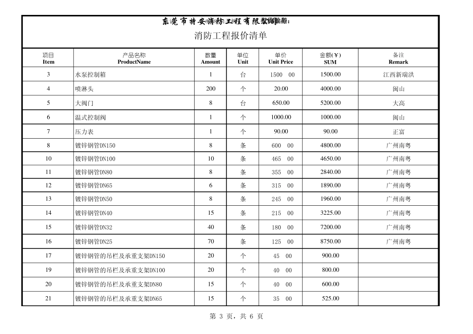 消防工程施工清单总_第3页
