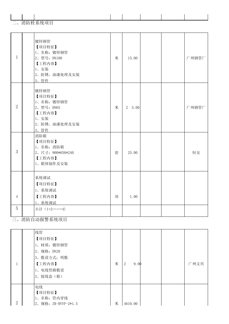 消防工程清单_第2页