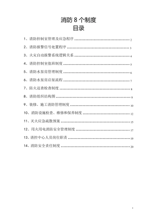 消防控制室8个制度上墙