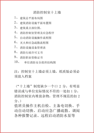 消防控制室十上墙