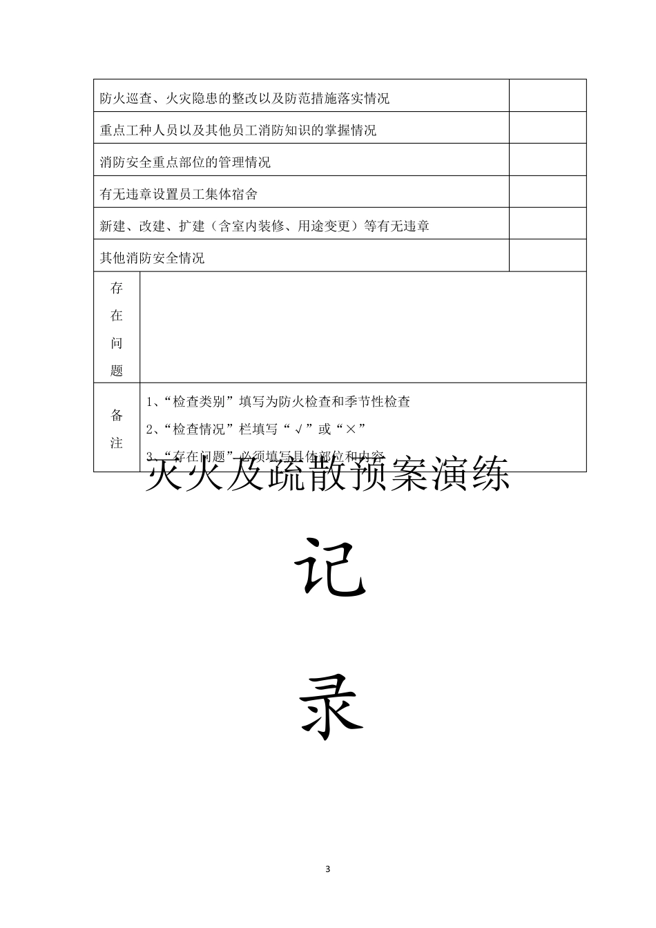 消防检查记录表范本_第3页