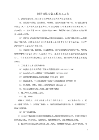 消防管道安装工程施工方案