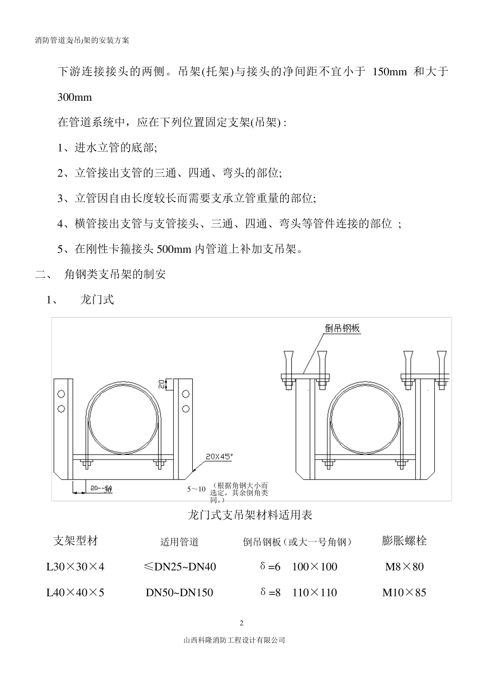 消防管道支(吊)架的安装方案_第2页