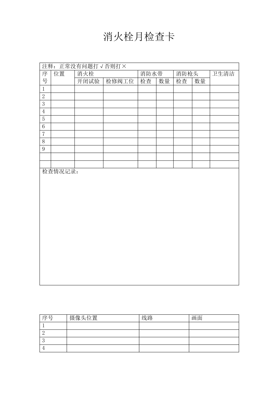 消防设备定期检查记录表_第3页