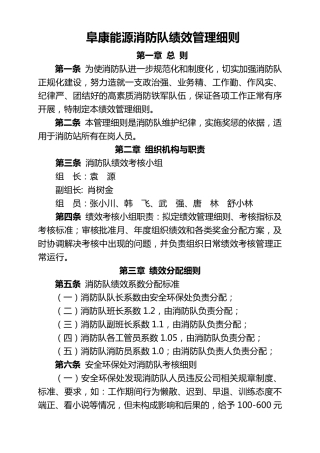 消防队部绩效管理规定