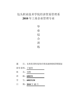 液体壁纸市场营销策划