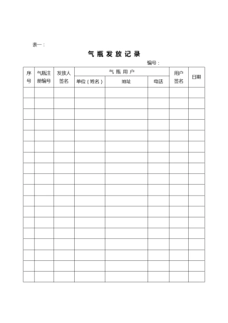 液化气充装记录