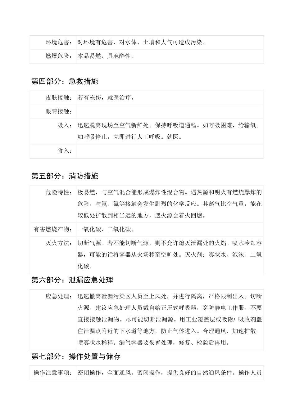 液化石油气化学品安全技术说明书_第2页