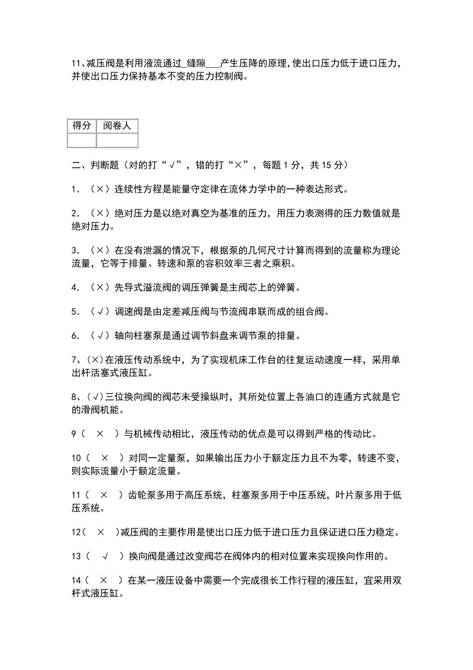 液压与气压传动试卷及答案_第2页