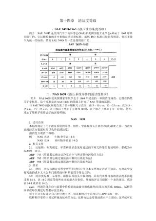 液压油清洁度等级