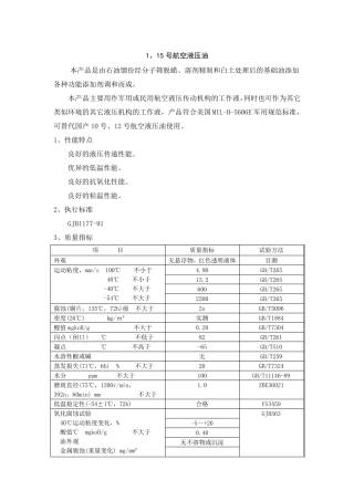 液压油质量标准