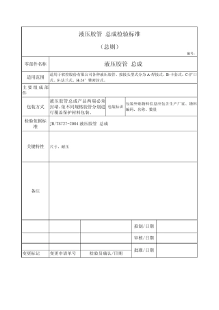 液压胶管总成检验标准