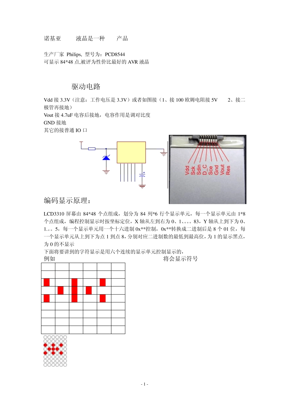 液晶(诺基亚LCD3310)驱动电路及程序_第1页