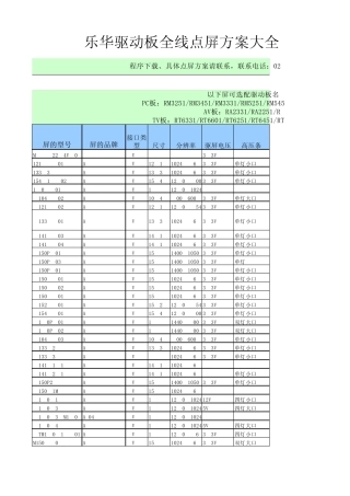 液晶屏的型号及电压