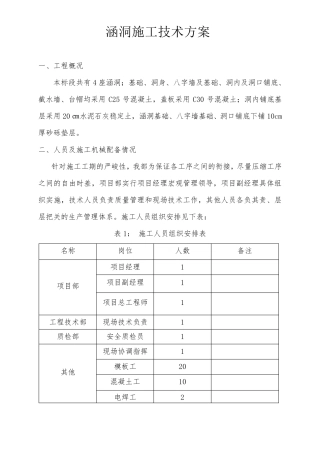 涵洞施工方案(道路工程)