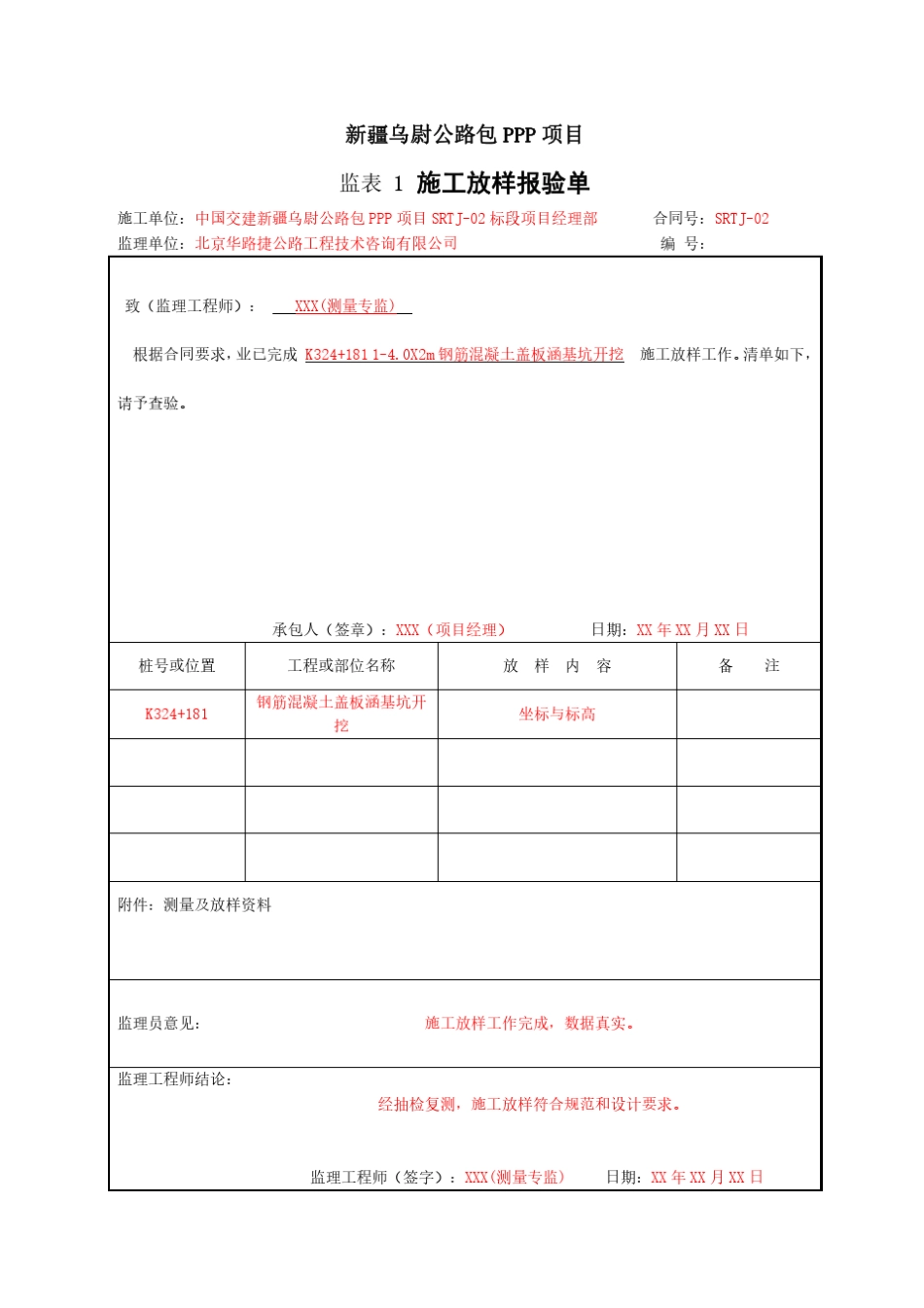 涵洞施工资料填写范例_第2页